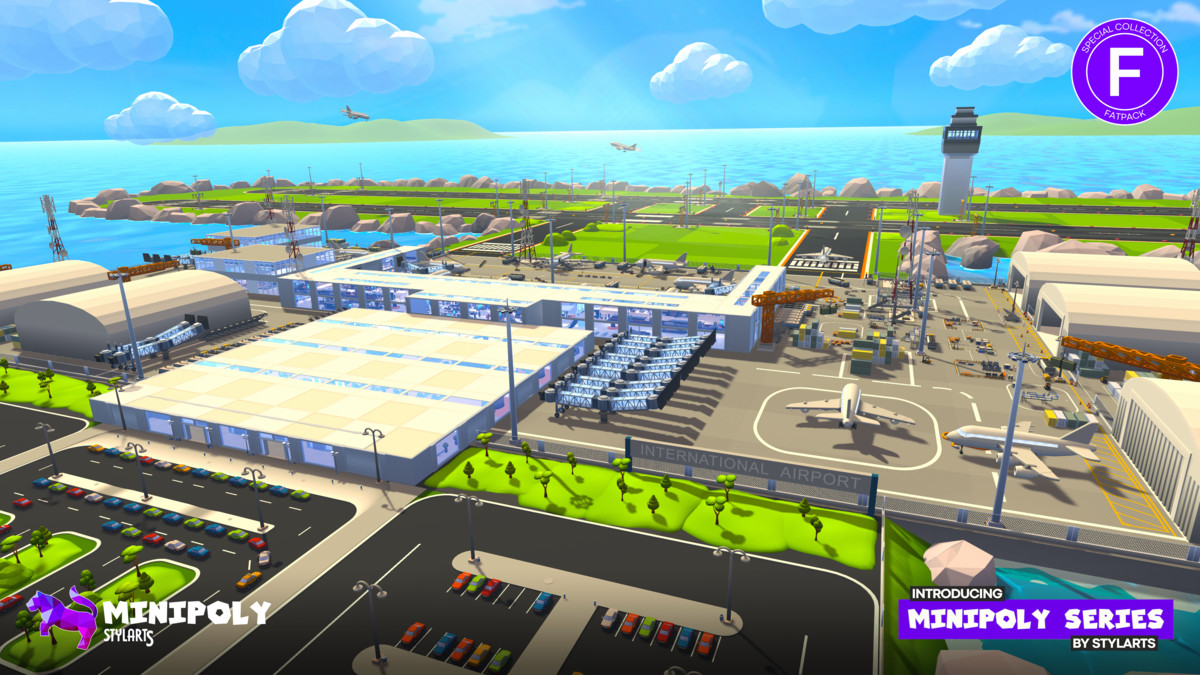 Modular Airport Fatpack - Minipoly Series ( Stylized Lowpoly Environment )