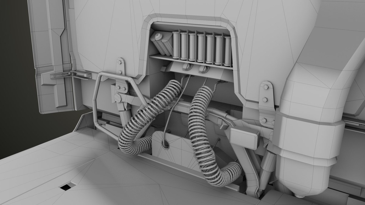 Heavy Truck Chassis 03 With Interior URP HDRP Textures