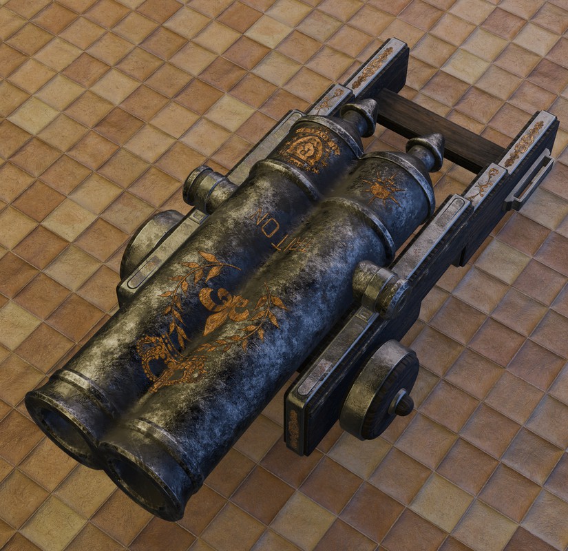 Thunderstrike Double Barrel Ornate Historical Cannon