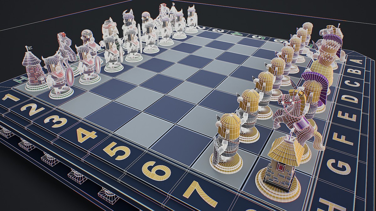 Chess game ready 3d model