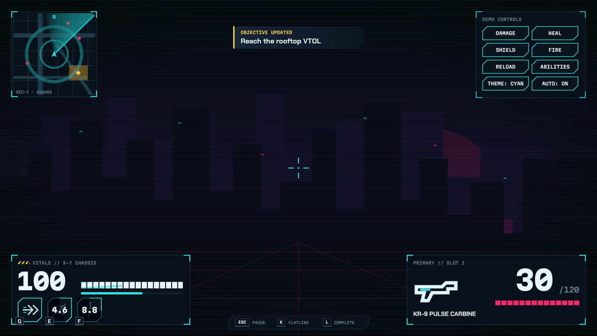 Neon Tactical — Cyberpunk HUD & Menu Kit