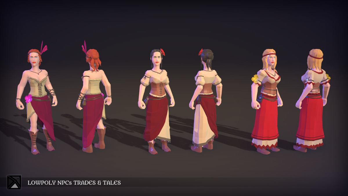 Lowpoly NPCs Bundle MEDIEVAL FANTASY SERIES