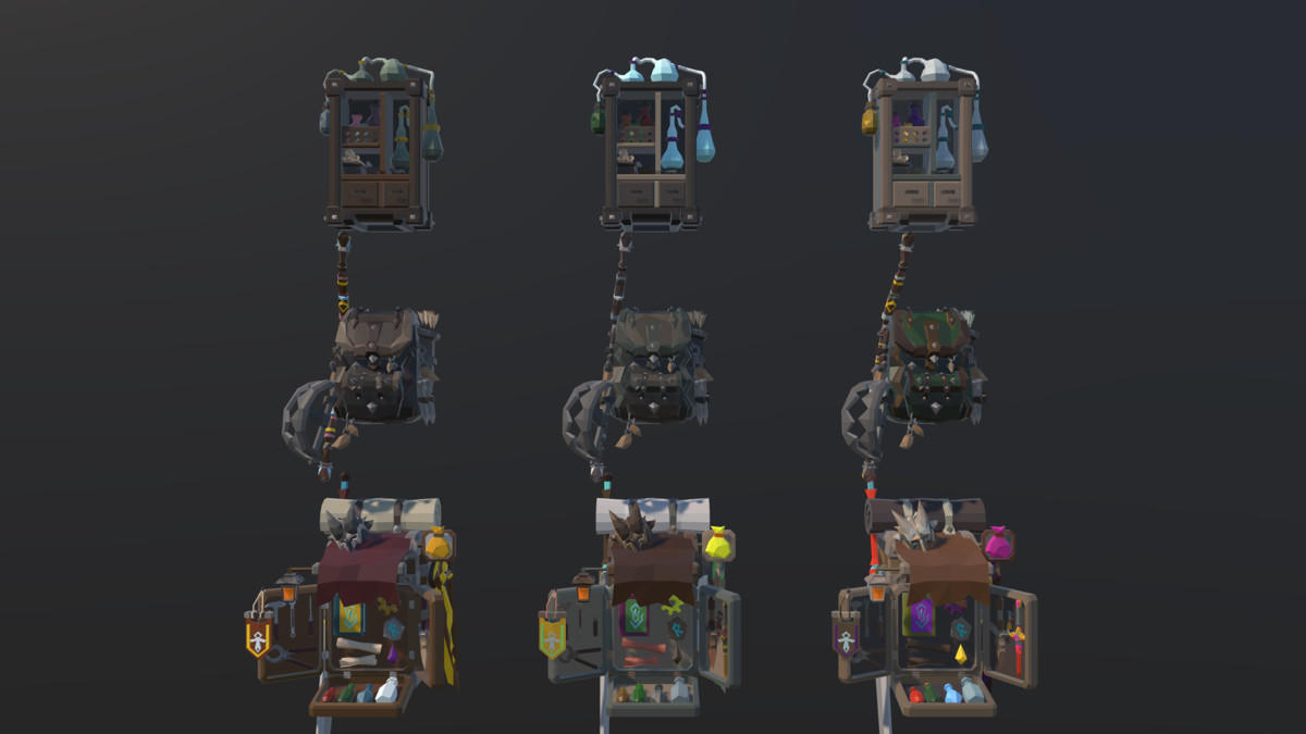 GanzSe Fantasy Low Poly Backpacks Pack Vol.1