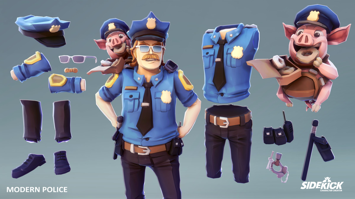 Modern Police – Sidekick Modular Characters by Synty