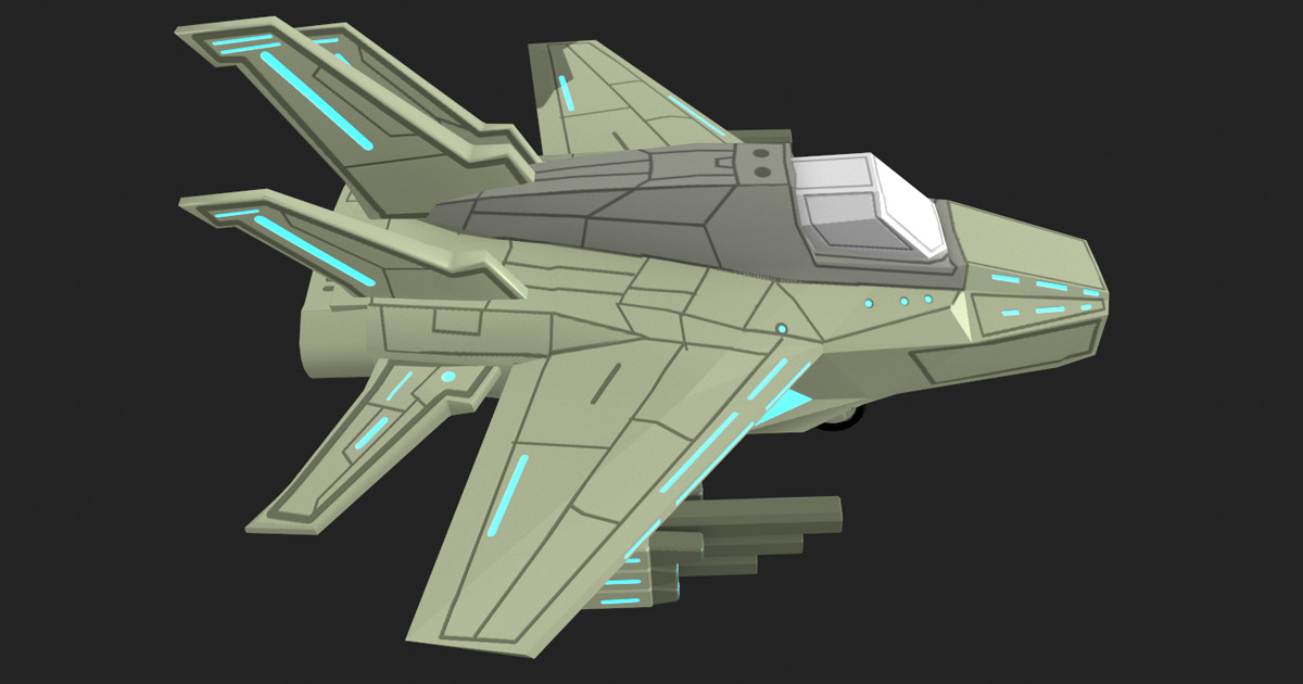 Sci-Fi Stylized Fighter Jet 3D pack