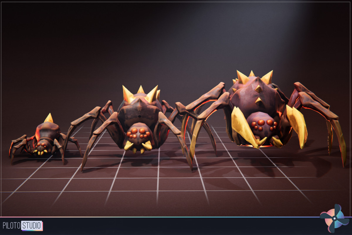 Spider Spiky - 3 Characters + Animations