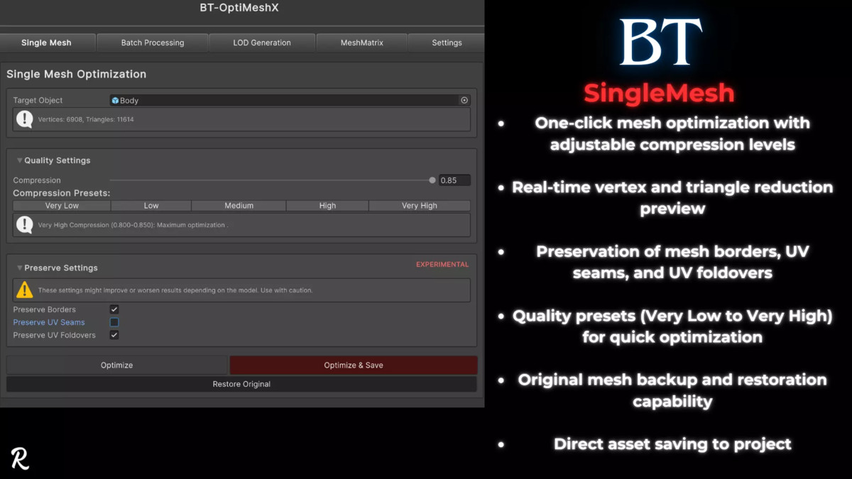 BT-Ultimate Mesh Tools Bundle: Optimize, Edit, Paint & More ! All-in-one