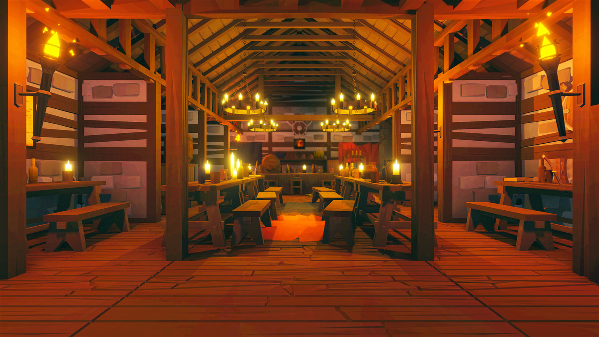 Low Poly Medieval Interior and Constructions
