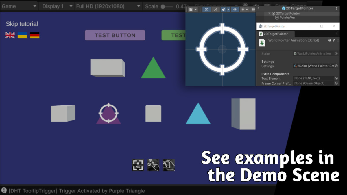 Dynamic Hover Tooltips: set visuals to highlight UI, 2D, 3D objects