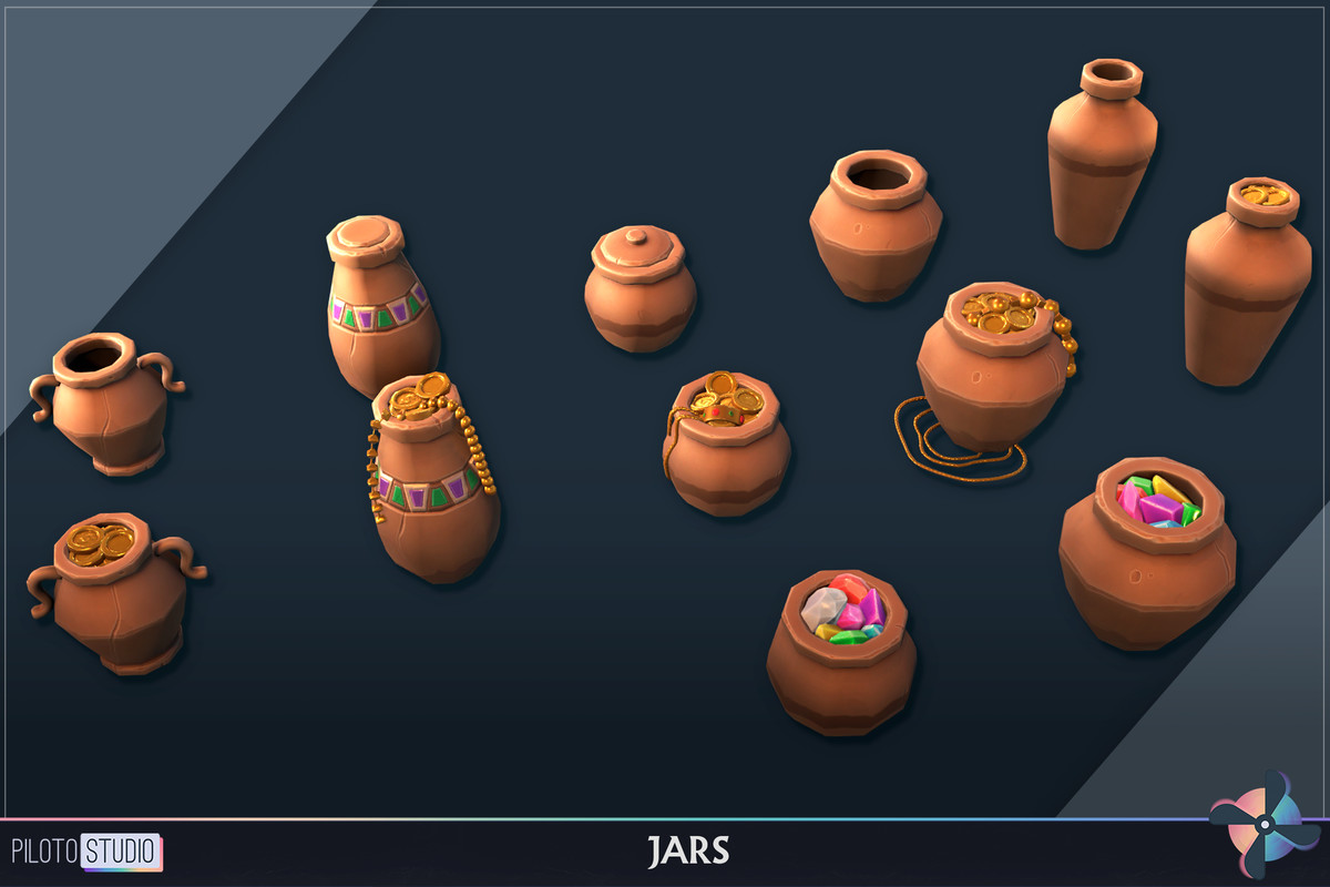 Stylized Treasures Megapack - Chests, Crystals, Gold, Silver, Copper
