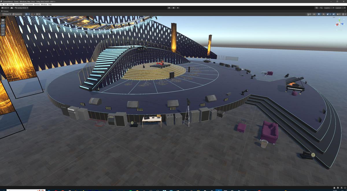 Concert Arena Stage Venue - Modular 3d Environment with props