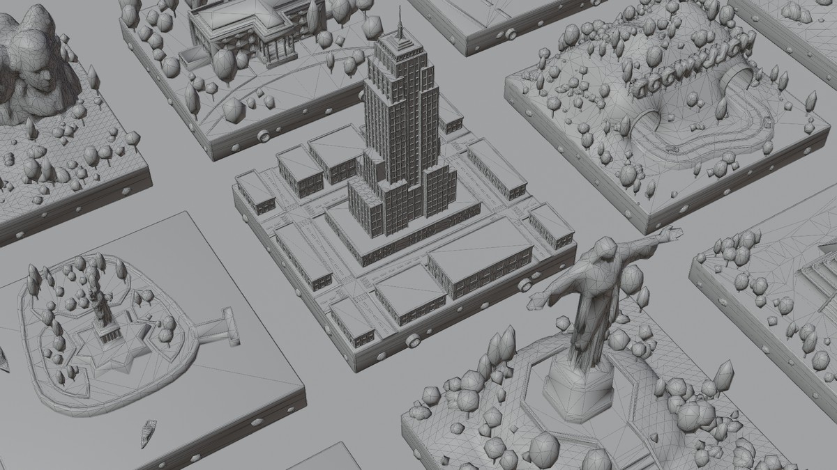Low Poly N&S America LandMarks by IGS