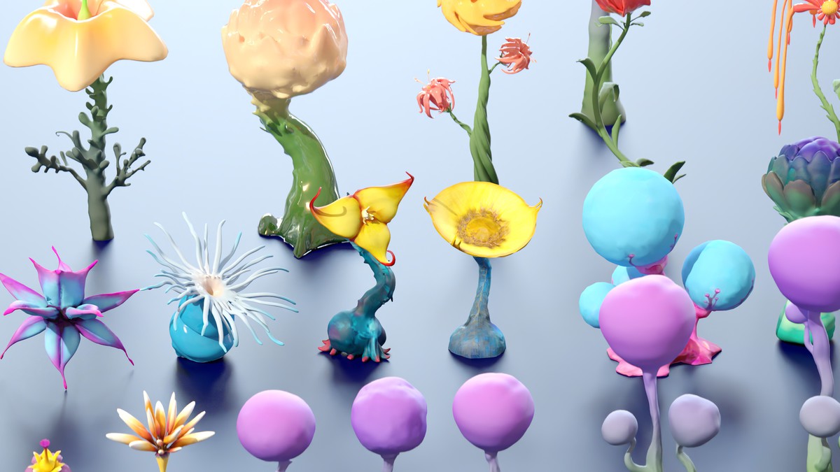 Fantasy Funny Stylized Magical Flora Plants - Low Poly Pack (118 3d models)