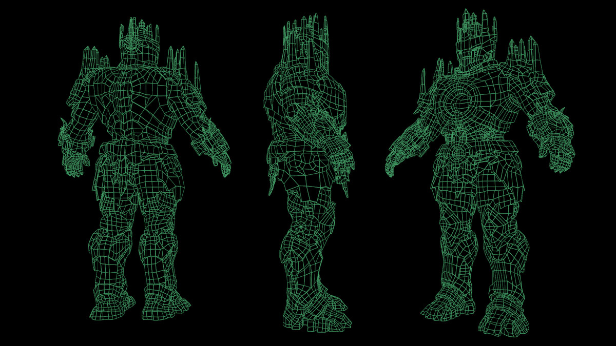 Armored Stone Golem - Dark Fantasy Boss
