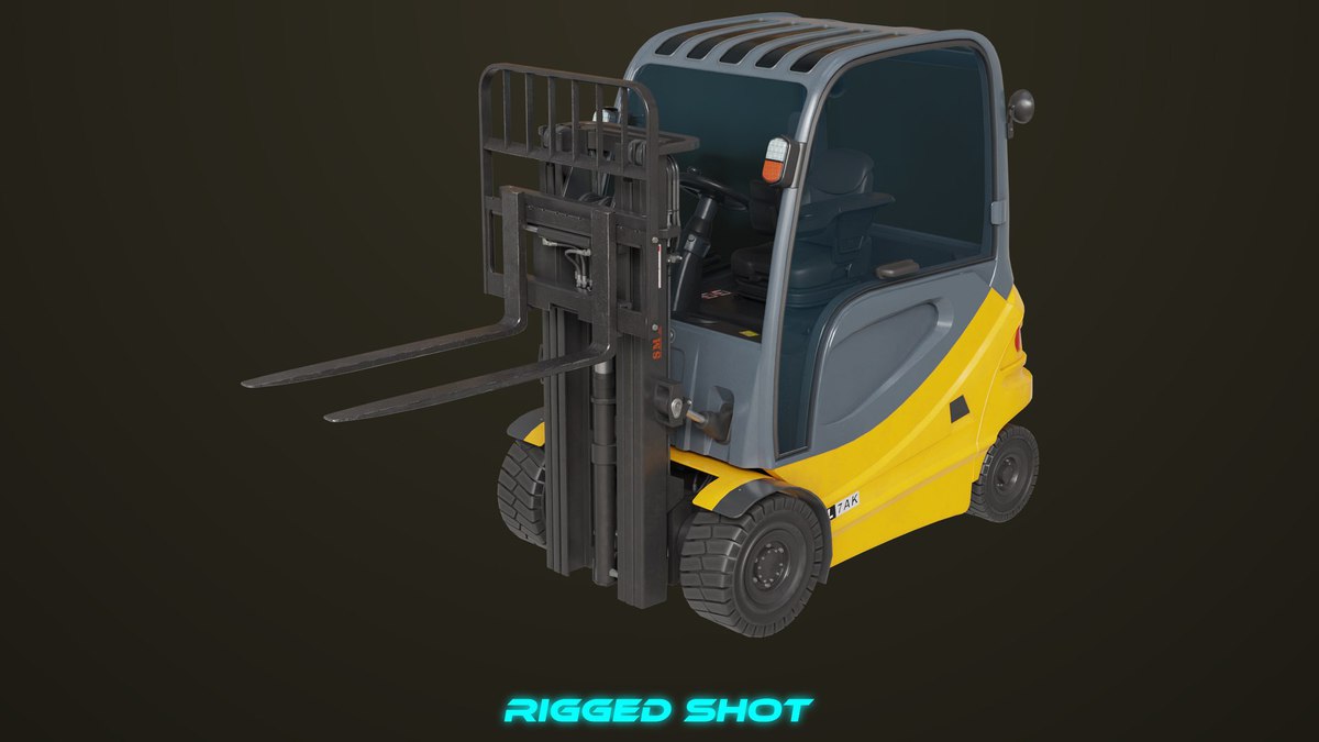 Forklift Truck 01 Yellow URP HDRP Textures