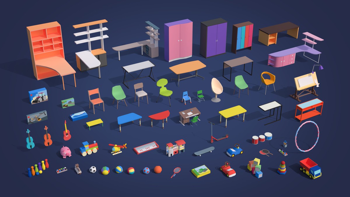 Office 2 - Low Poly 3D Models Pack