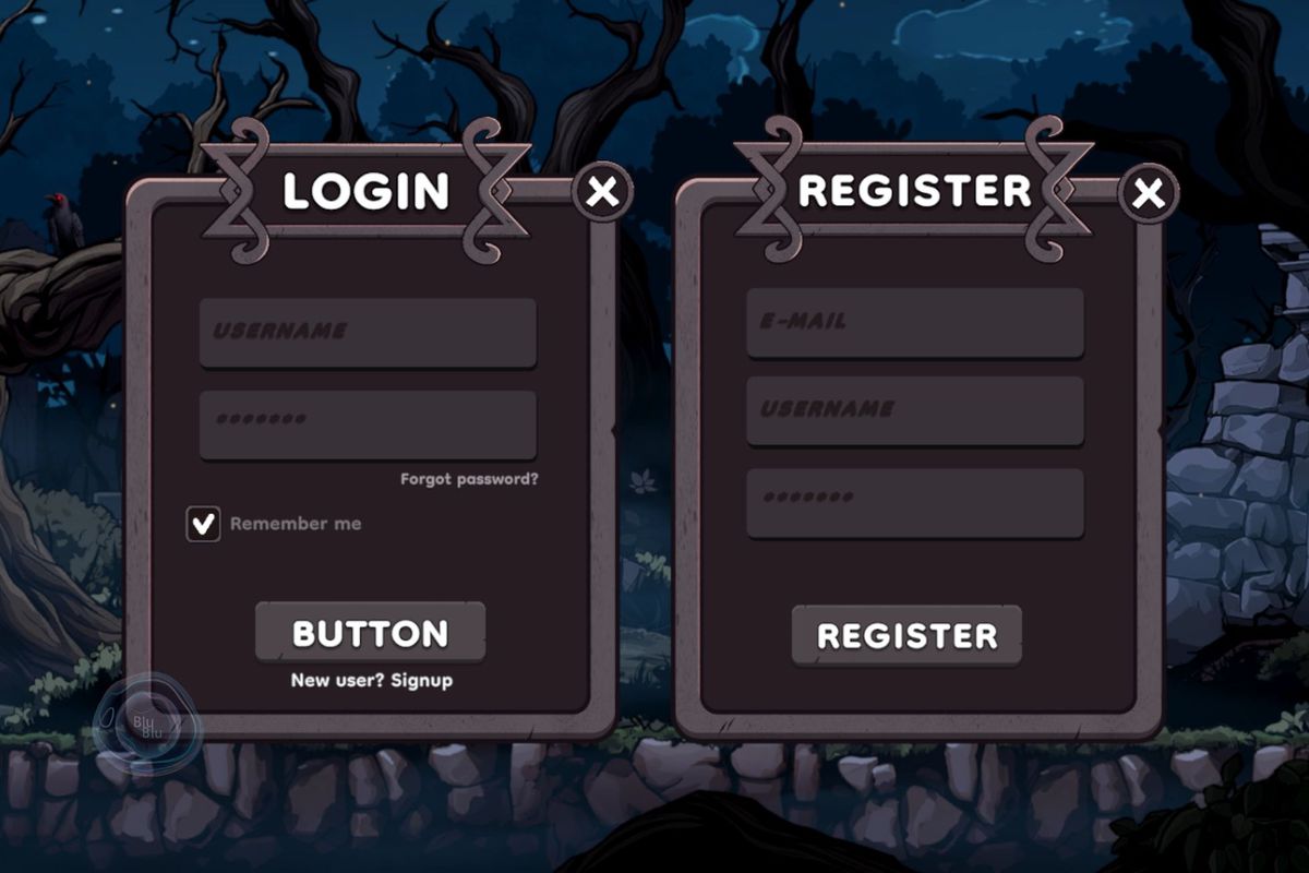 Dark Fantasy GUI + Icons Bundle + PSD GUI files + AI Icons files
