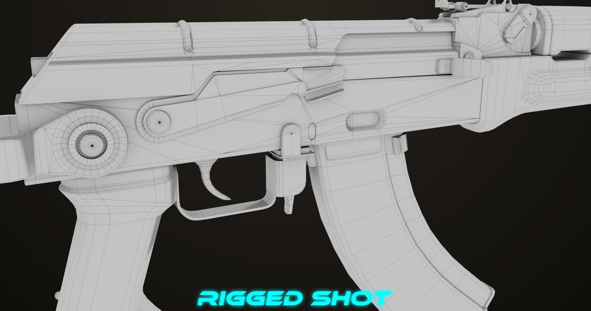 AKMS Light Machine Gun 10 Wood URP HDRP Texture