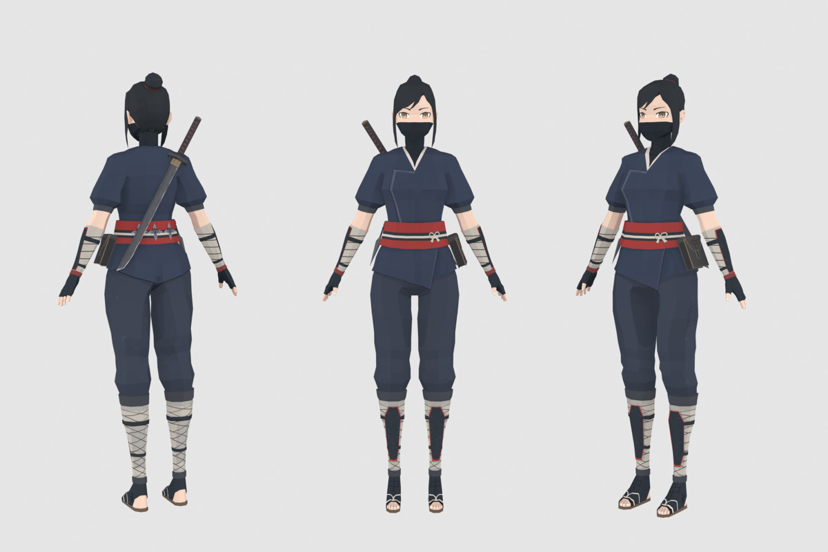 Stylized Ninjas Pack - Animated Characters (Male & Female)