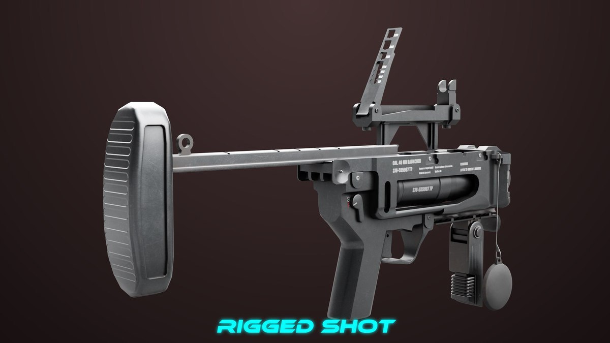 6 Grenade Launcher Black URP HDRP Textures