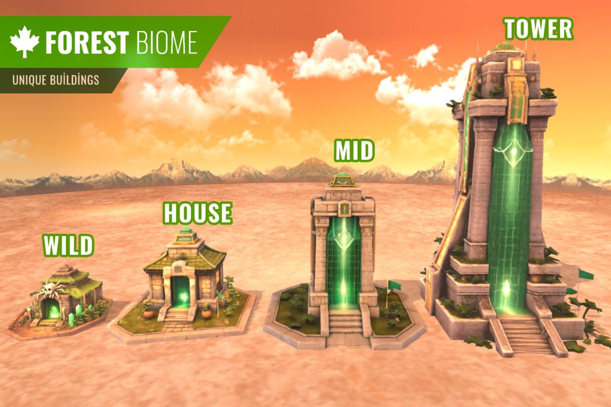 Stylized Building Pack – Multi Biome (LOD, Optimized, Atlas)