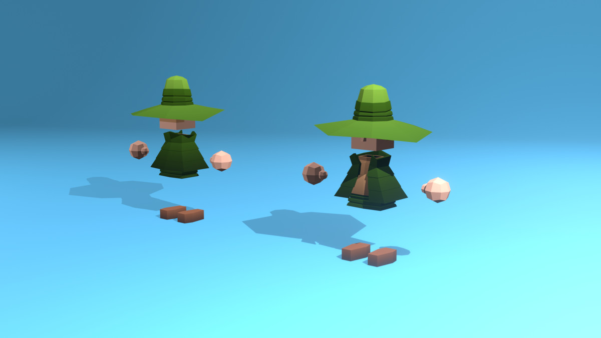 Low Poly Cubic Character - By Shokubutsu