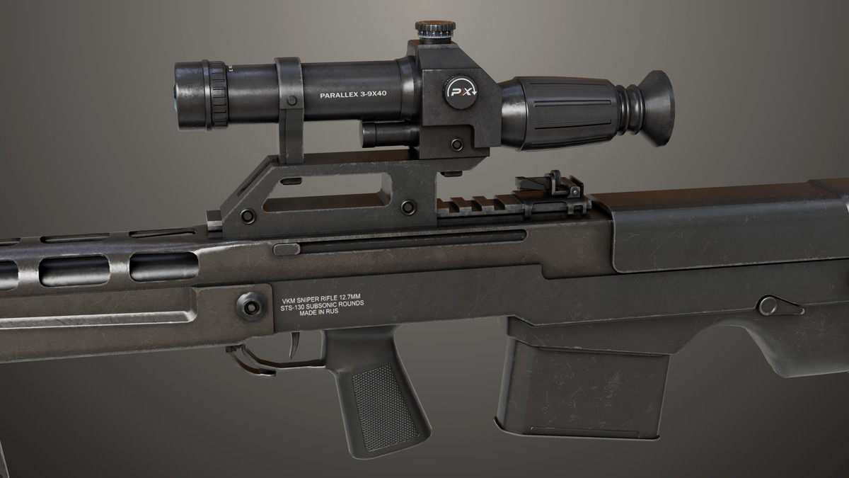 Sniper 05 Black and Sandal Single Mat URP HDRP Textures