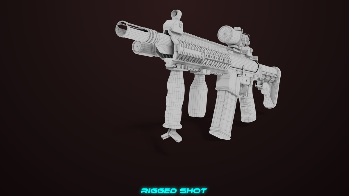 Machine Gun 17 Black URP HDRP Textures