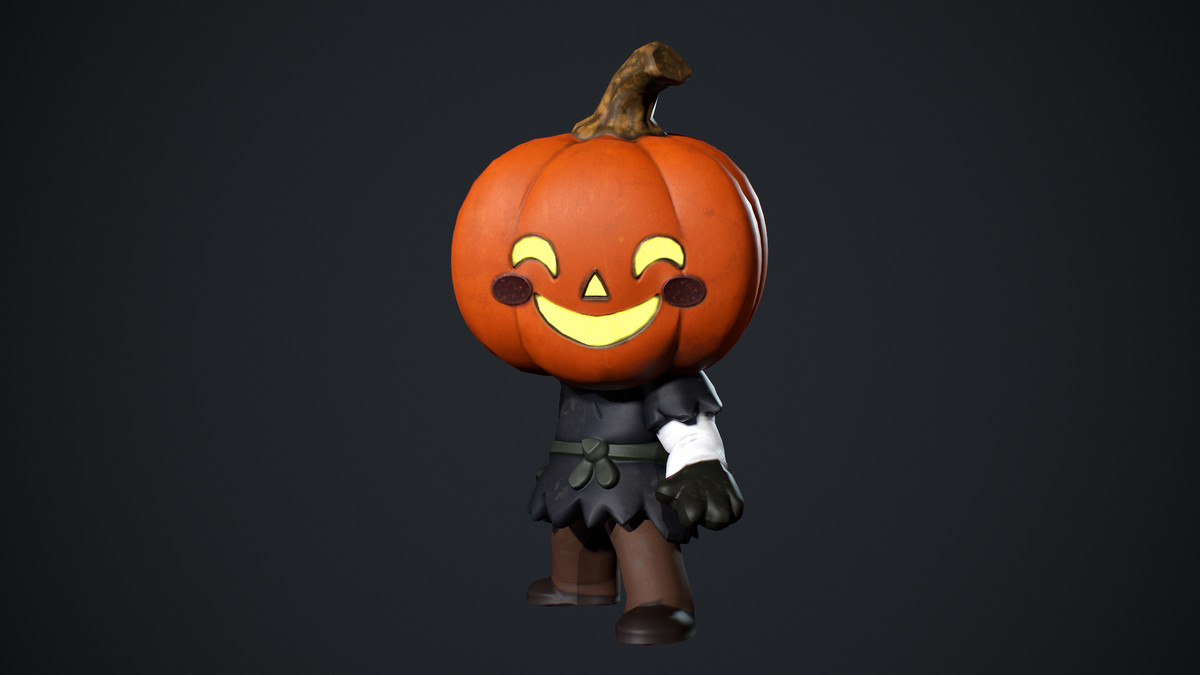 Cute Scarecrow Low Poly