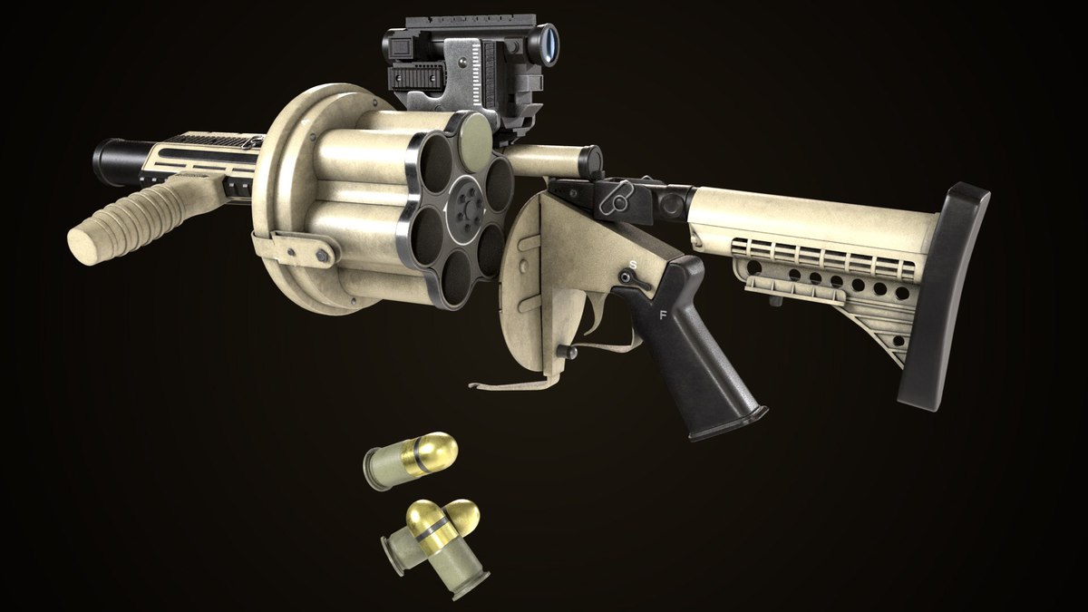 Grenade Launcher 01 Sandal URP HDRP Textures