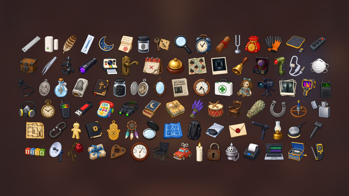 Paranormal Investigation Ghost Hunting Occult Evidence Icons Pack
