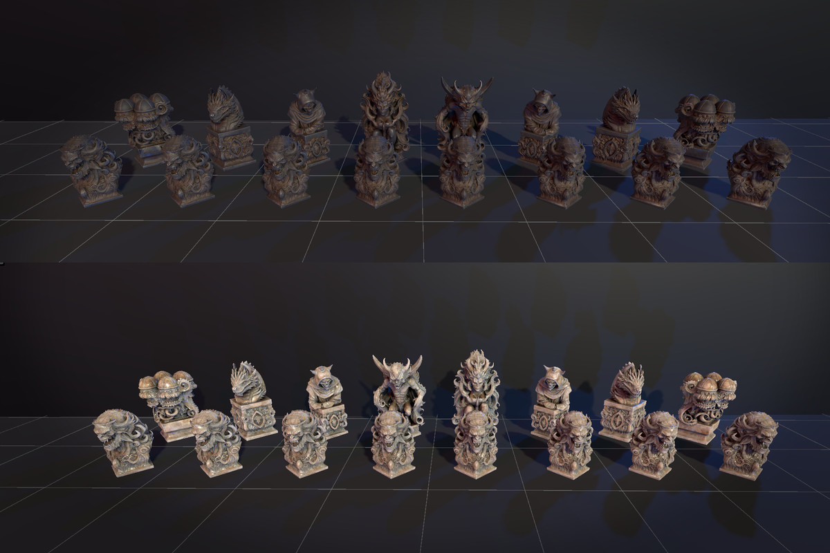 Dark Fantasy Chess Set / Statue Set