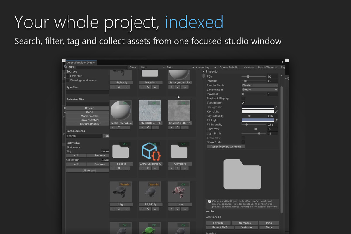 Universal Asset Preview Studio - Thumbnails, Catalogs & Asset QA