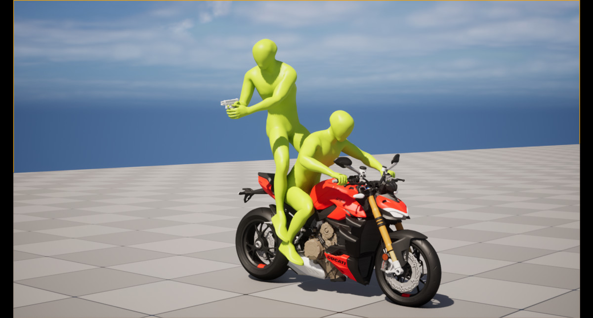 Bike Ride & Shoot Animation