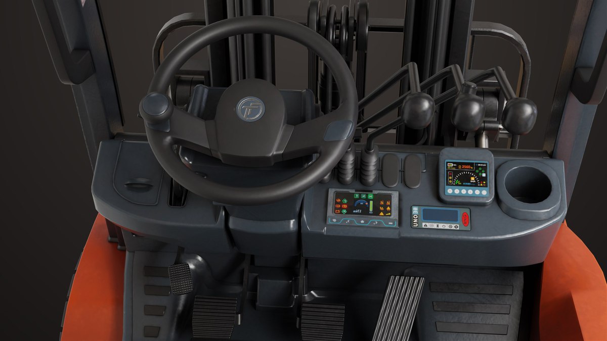 Forklift Truck 02 Orange URP HDRP Textures