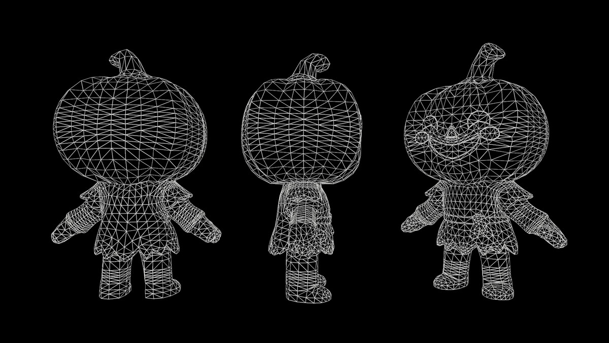 Cute Scarecrow Low Poly