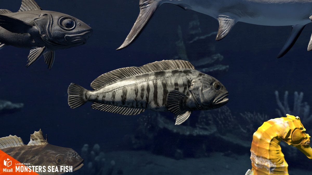 Monsters sea fish - large pack