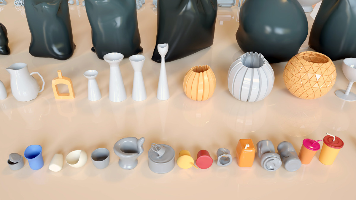 Lowpoly Stylized Street Garbage, Junk, Trash and Waste Set - 328 gameready props