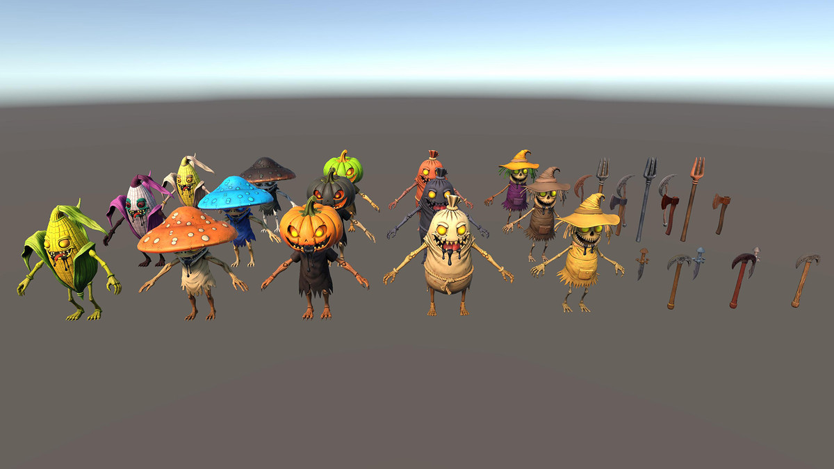 Nightmare Harvest Monsters 1 – Stylized Character Pack (5 Characters, 15 Skins)