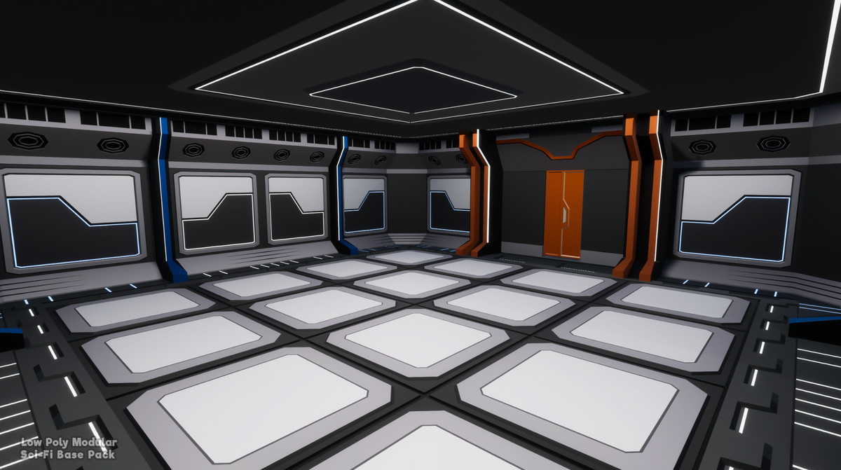 Low Poly Modular Sci-Fi Base Pack