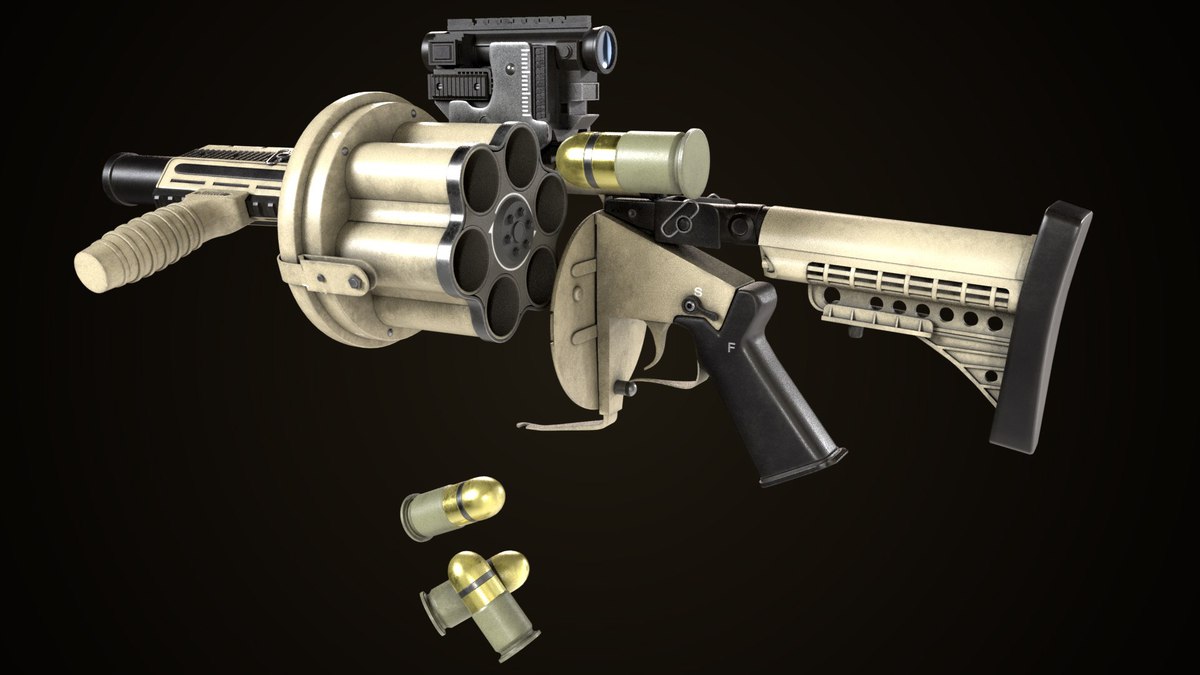 Grenade Launcher 01 Sandal URP HDRP Textures