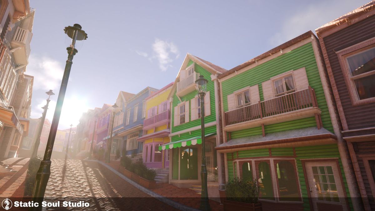 Town Stores & Streets ( Shop Interiors , Modular Roads , Color Variations )