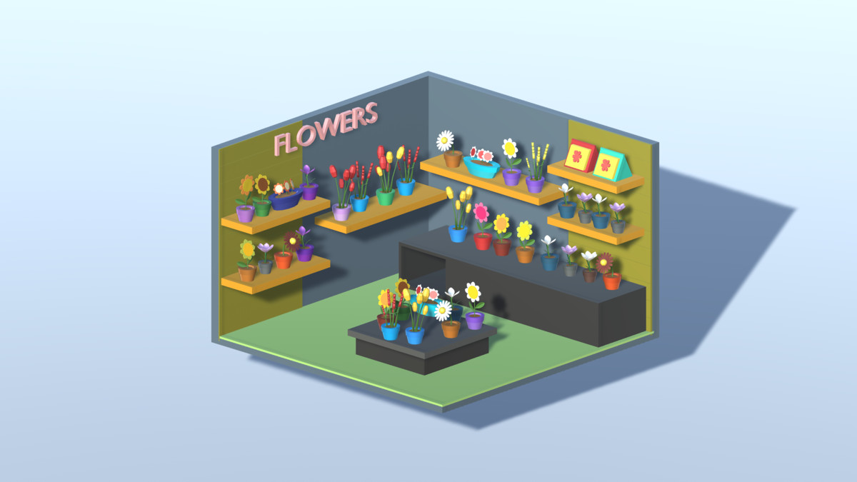3D LOWPOLY WORK ROOMS