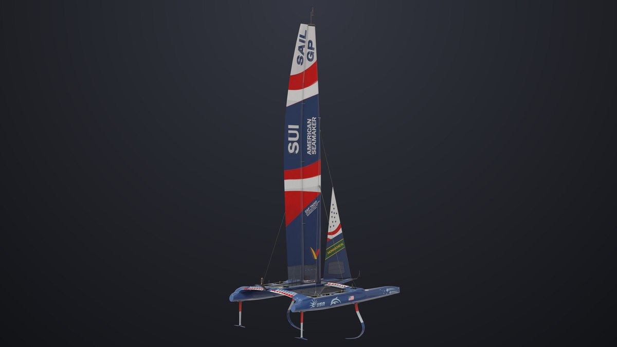 Yacht Sailing Boat 02 Blue URP HDRP Textures