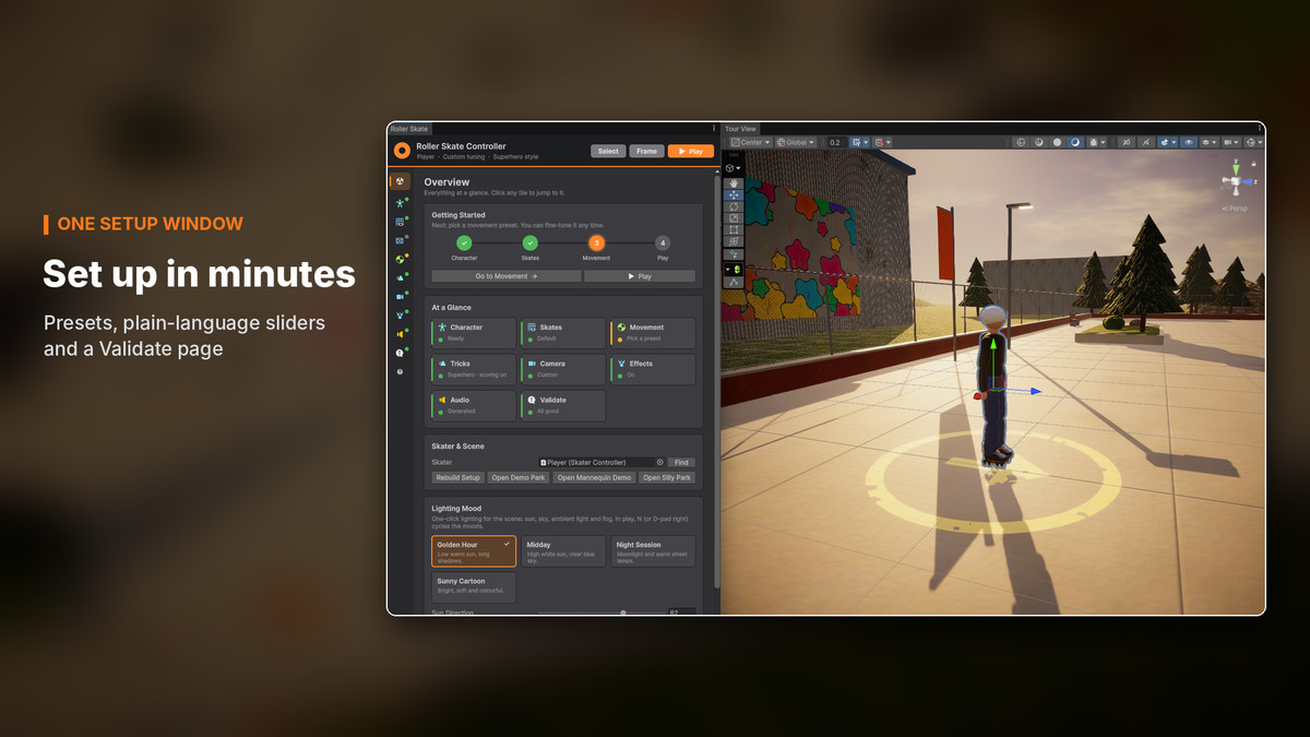 Roller Skate Controller: Physics Inline Skating Kit