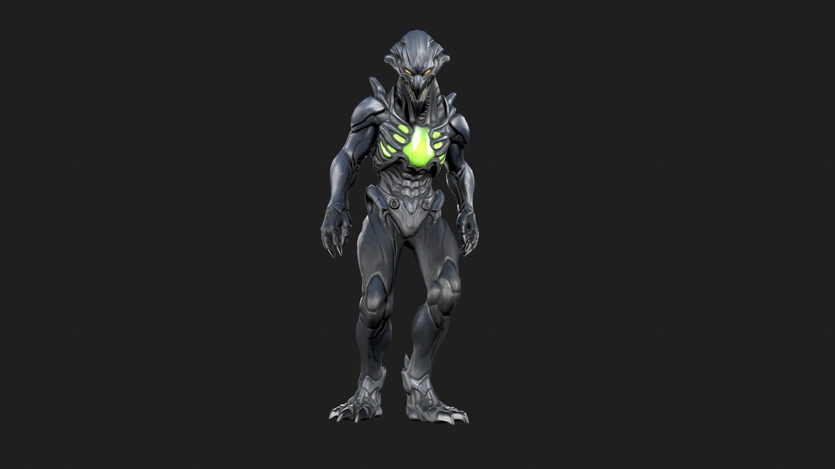 Alien Spitter – Sci-Fi Ranged Enemy (Rigged Game Ready Character)