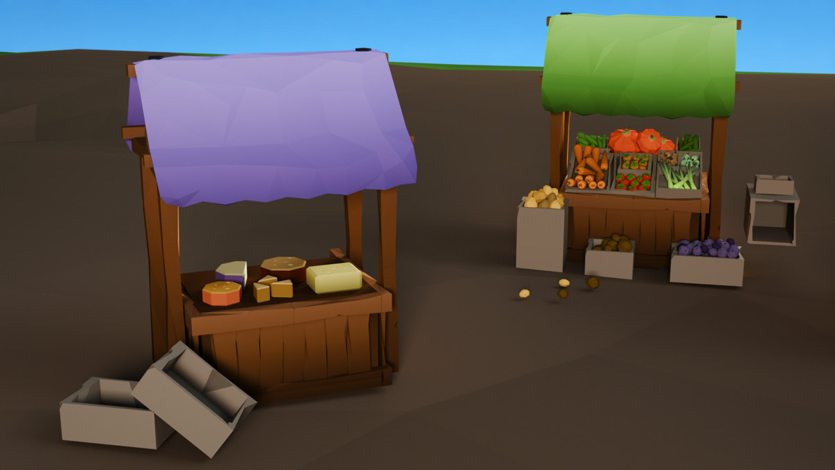 Medieval Market & Props Pack - Mini World Studio