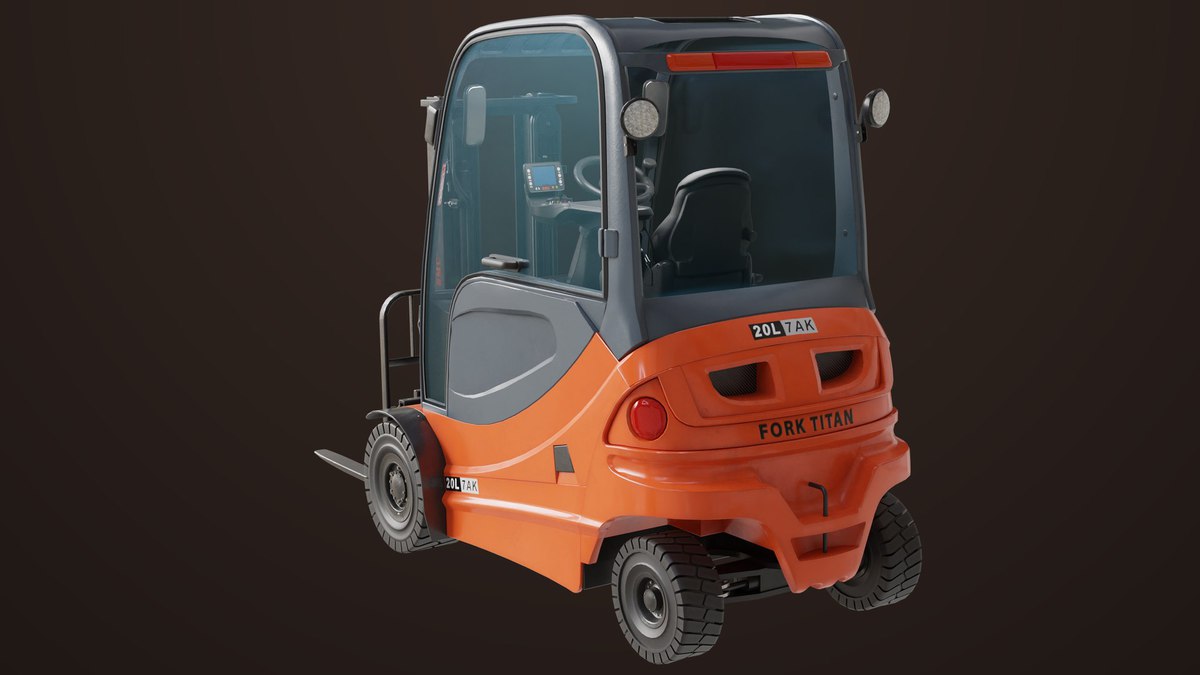 Forklift Truck 01 Orange URP HDRP Textures