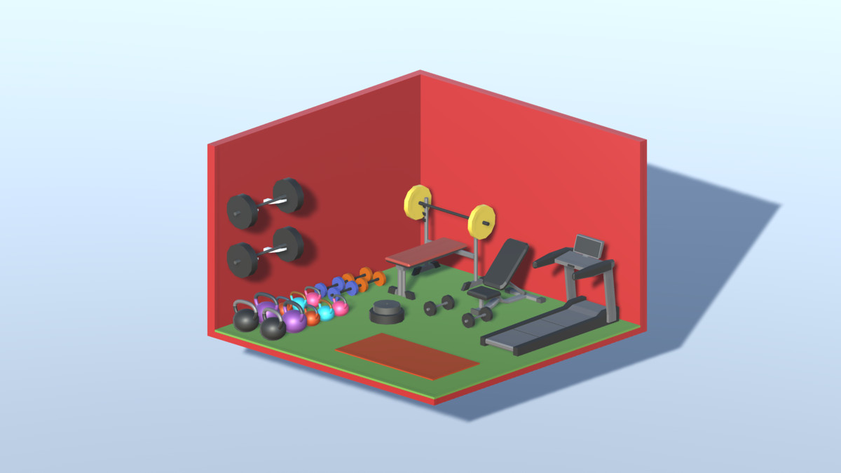 3D LOWPOLY WORK ROOMS