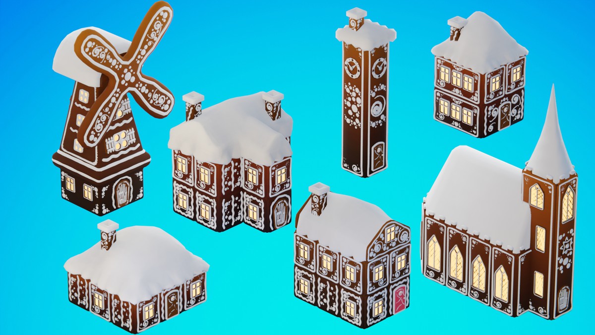 Low Poly Gingerbread Village by IGS